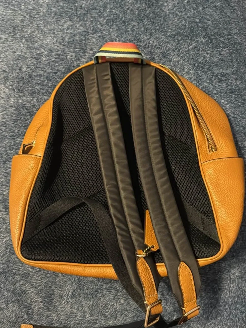 Coach Tan Leather Backpack - Signature Pebbled Leather
